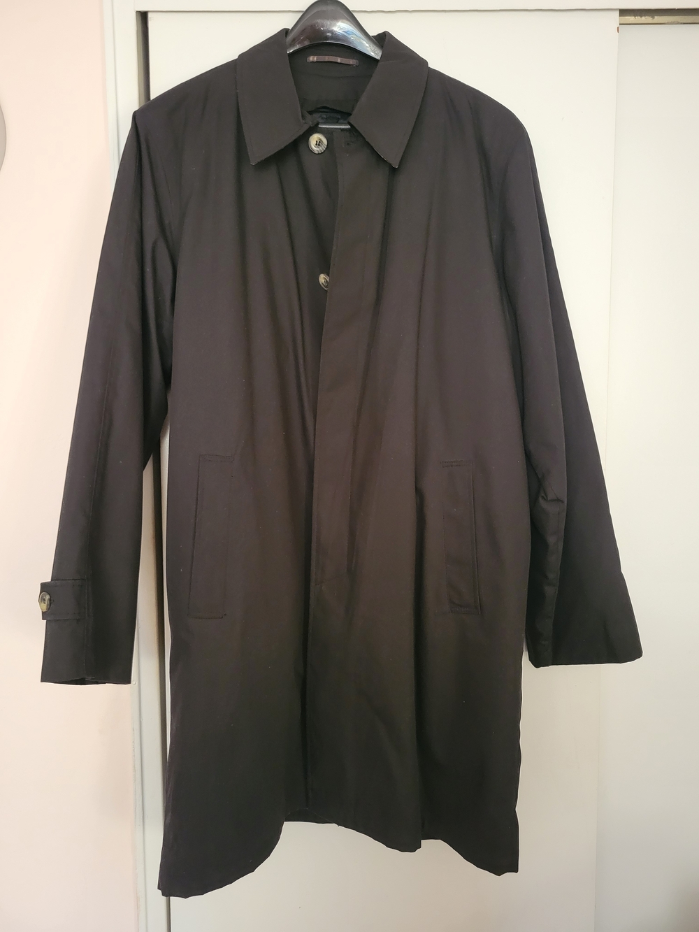 Claiborne Black Classic Single-Breasted Trench Coat